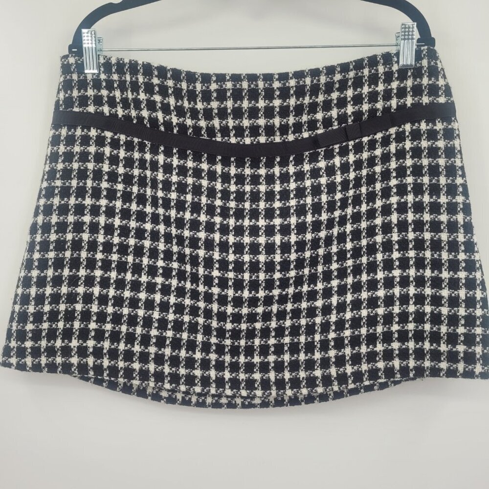 Xhilaration Mini Skirt Black White Tweed Houndstooth A-line